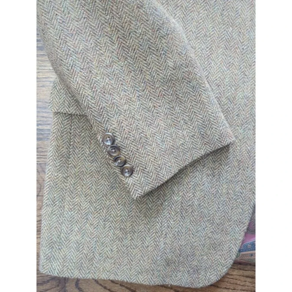 Lauren Ralph Lauren Blazer 44R Brown Herringbone 100% Wool Canada Union Made '98